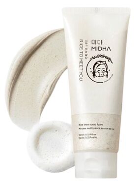 🪷 Midha Rice Bran Scrub Foam: Deep Cleansing, Pore-Purifying & Hydrating